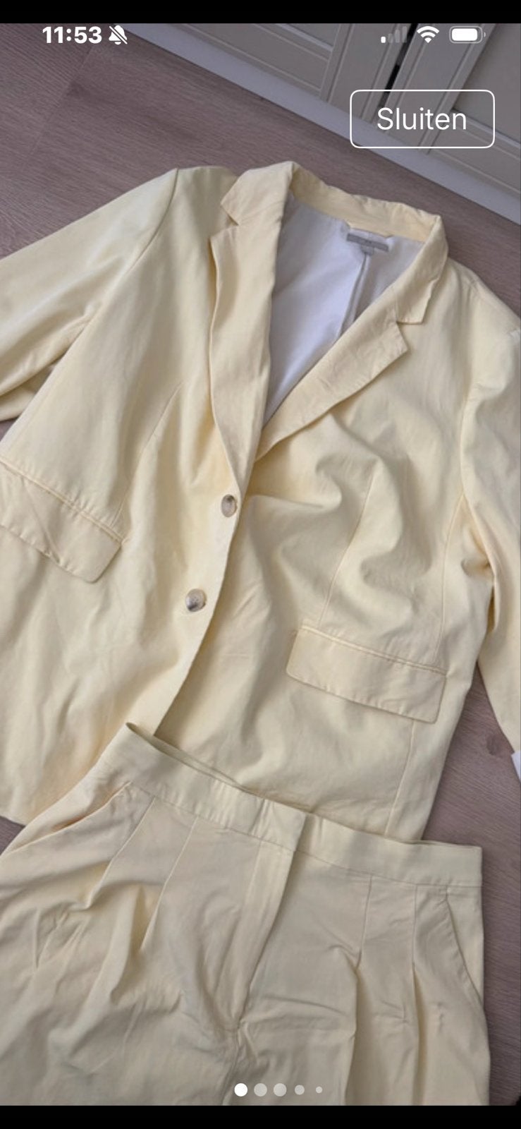 H&M Geel Pak: Blazer en Korte Broek Maat 42/44 (L), Kostuum of Pak, Geel, Maat 42/44 (L), Ophalen of Verzenden
