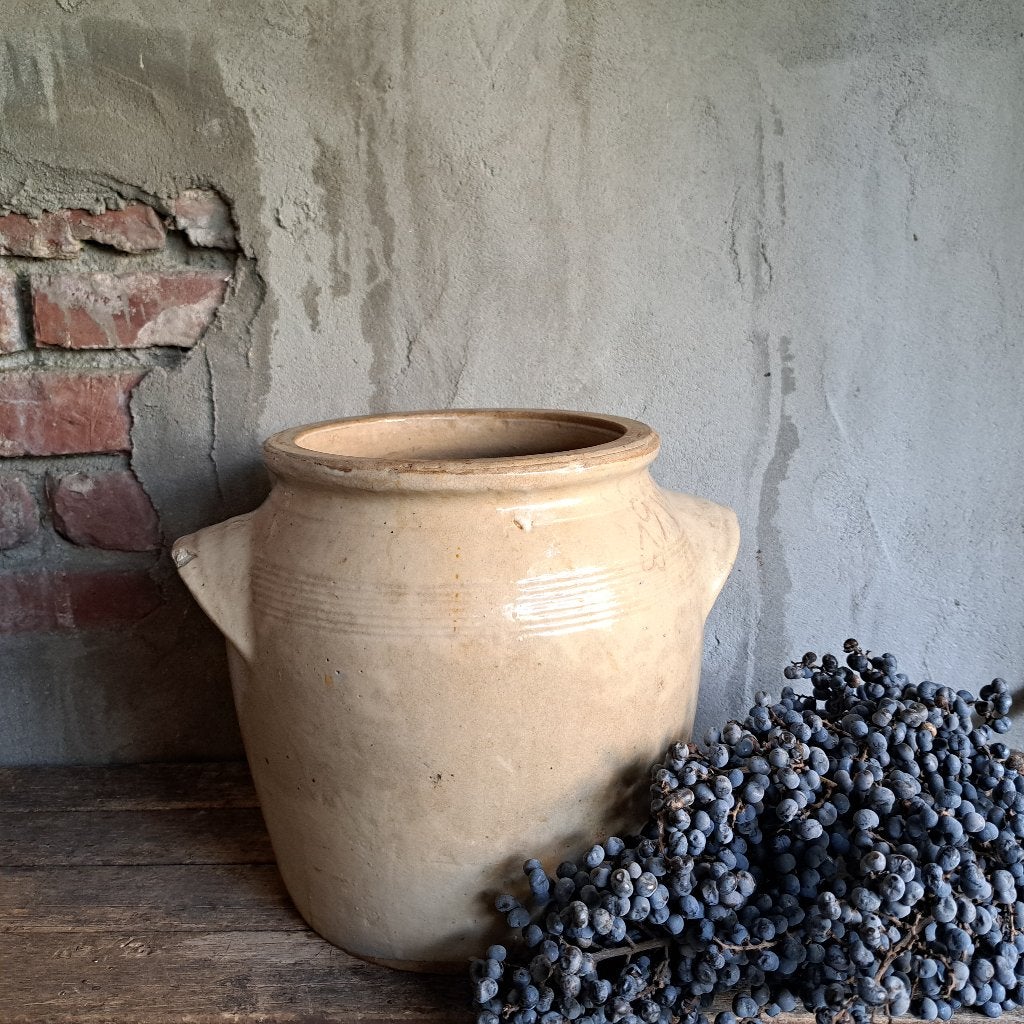 Oude brocante Franse grespot kruik pot hoogte 27cm *Etage3*, Gebruikt, ., Ophalen of Verzenden, .
