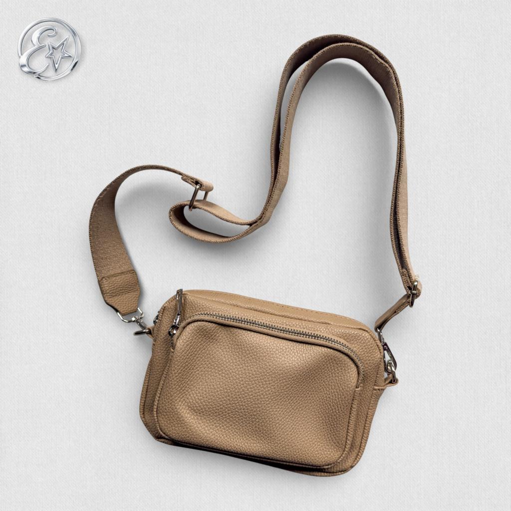 Compact beige schoudertasje, Verzenden, Zo goed als nieuw, Beige, Schoudertasje
