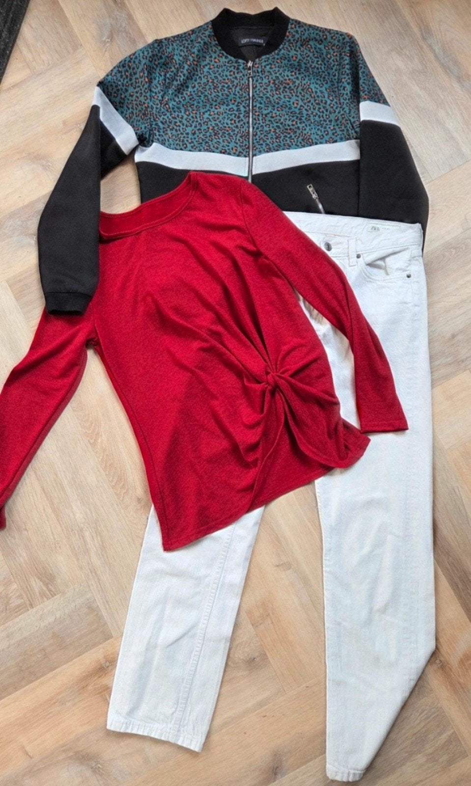 Setje:Lofty Manner bomberjack& Zara jeans& gratis shirt, Ophalen of Verzenden, Zo goed als nieuw, Maat 36 (S)