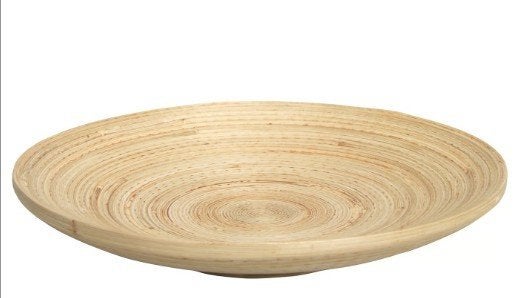 Ronde bamboe decoratie schaal, diameter 30, Ikea 40065160, Overige materialen, Schaal, Rond, Ophalen of Verzenden