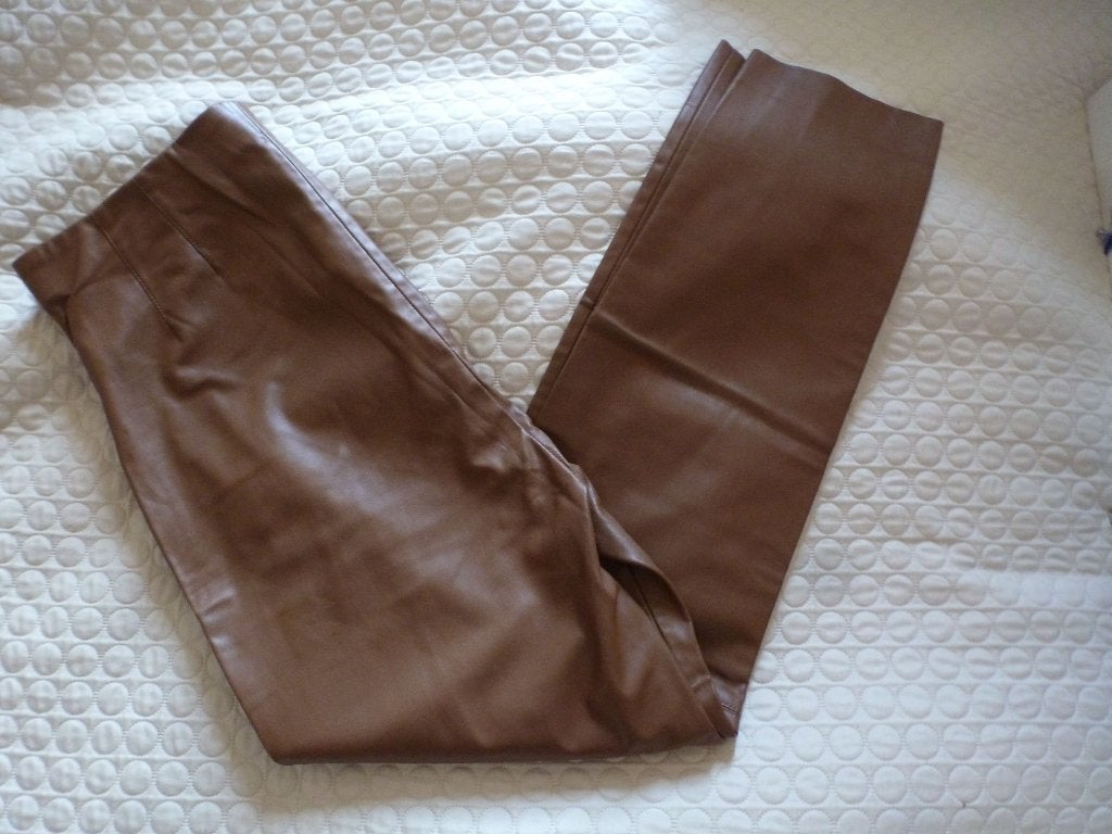 feestdagen ZARA imitatie leer broek REEBRUIN 44 -GRATIS zend, Bruin, Verzenden, Maat 42/44 (L), Nieuw
