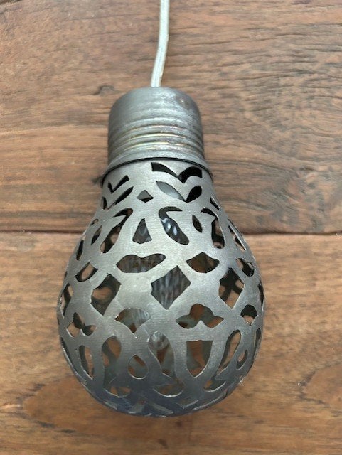 Gebruikt! Zenza hanglamp oosterse sfeer H 15 B 9 cm, Ophalen of Verzenden, Gebruikt, Metaal, Oosters