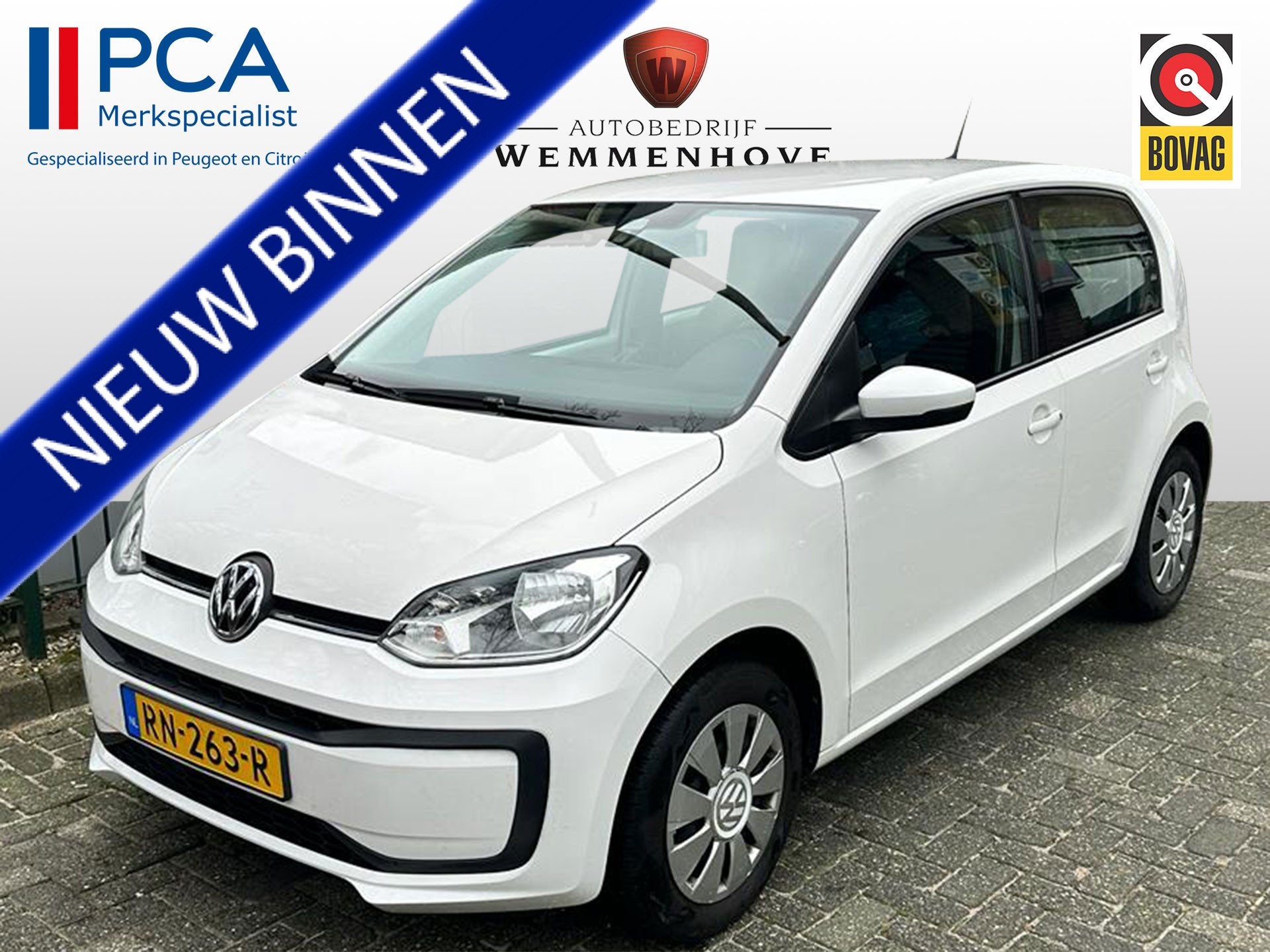 Volkswagen up! 1.0 BMT move up! 5-Deurs/Airco/Cruise control, Voorwielaandrijving, Stof, Gebruikt, Wit