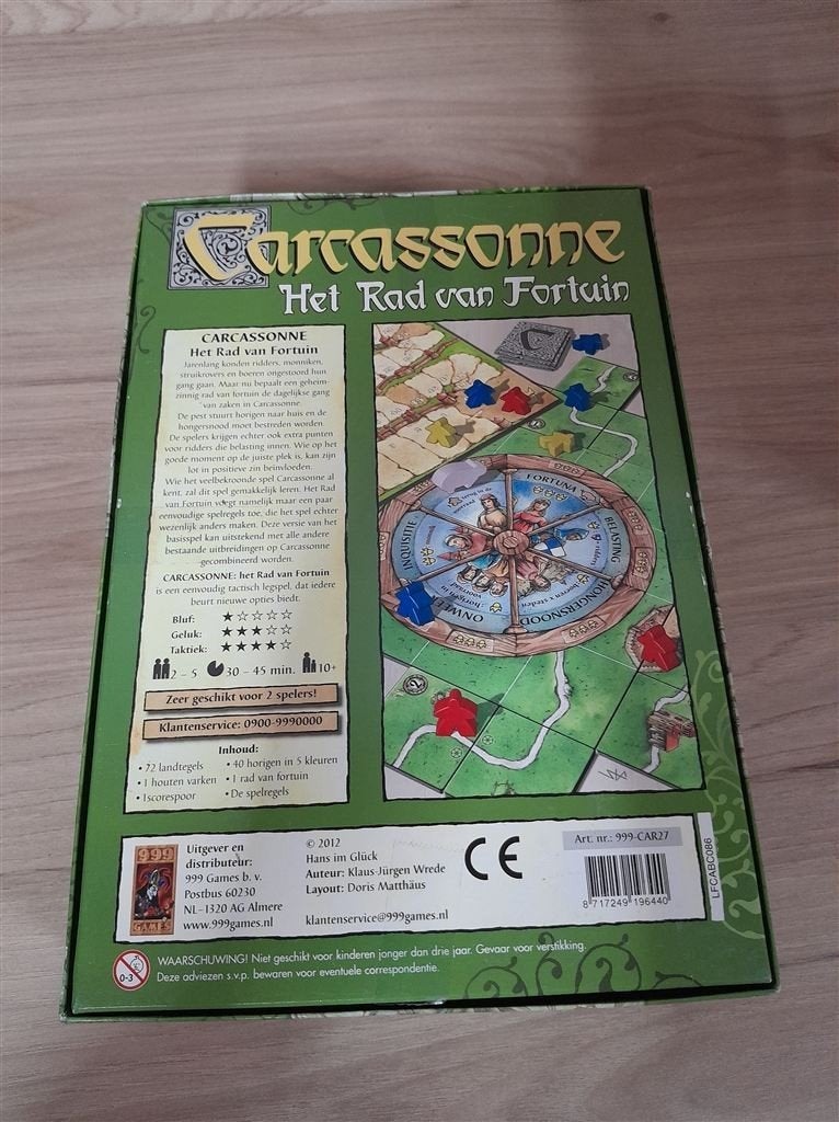 Carcassonne het rad van Fortuin - 999 games - s4104, Verzenden, Zo goed als nieuw