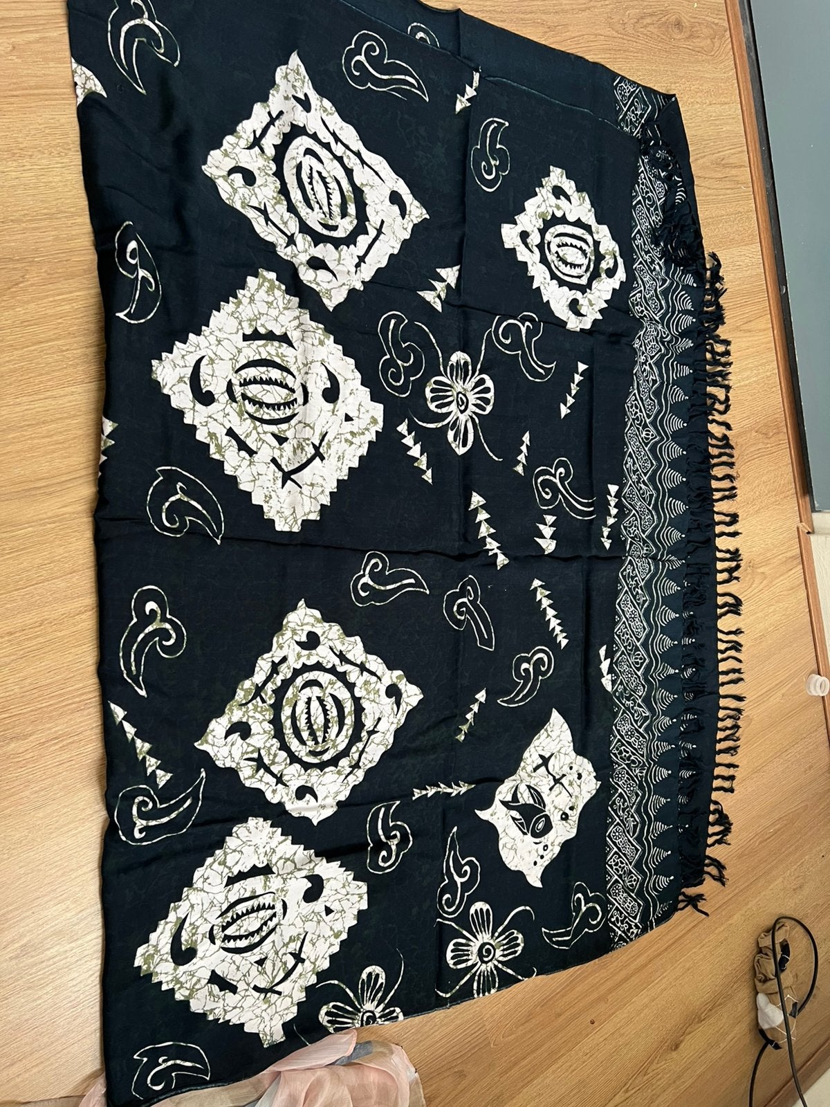 Batik wikkeldoek wikkelrok lap pareo donkerblauw groen, Overige typen, Ophalen of Verzenden, Zo goed als nieuw, X