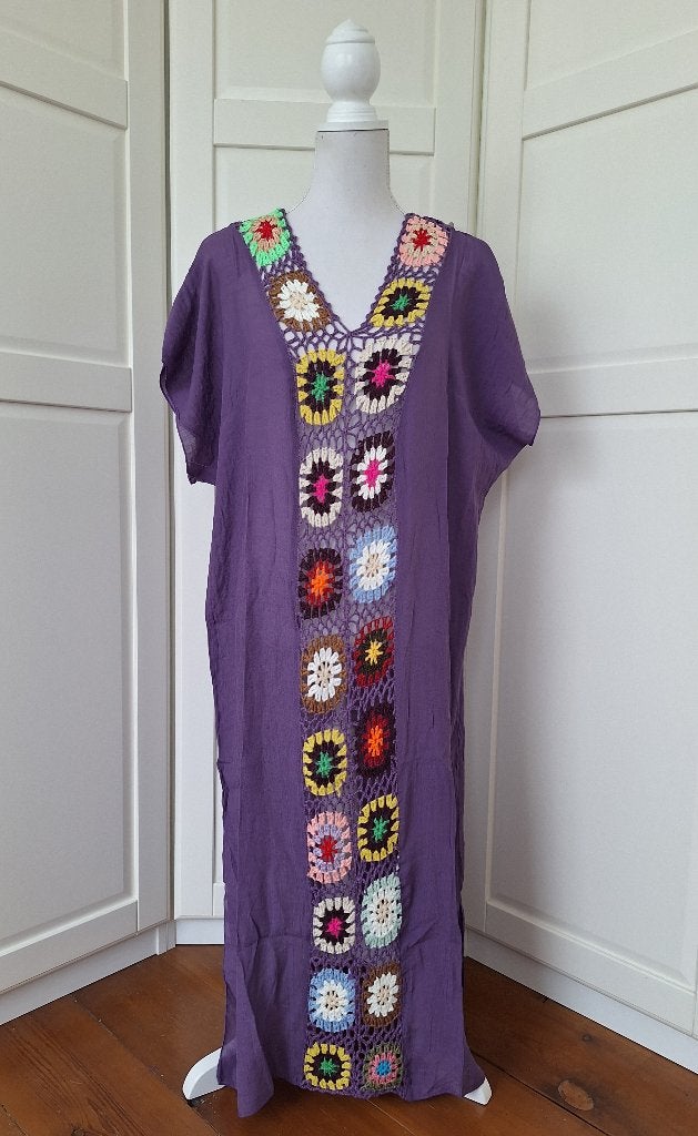 Nieuwe paarse dunne hippie ibiza crochet jurk, maat XXL, Paars, Maat 46/48 (XL) of groter, Nieuw, Ophalen of Verzenden