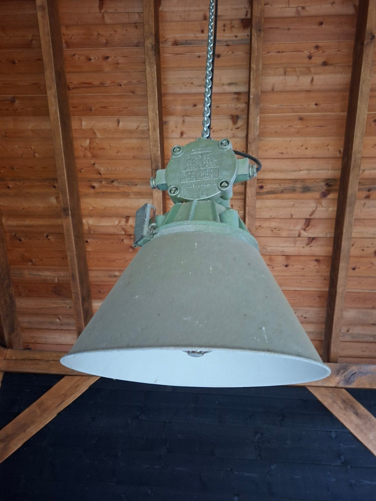 Industriële hanglamp ZAMEL OMP-125, Made in Poland, Antiek en Kunst, Antiek | Lampen, Ophalen