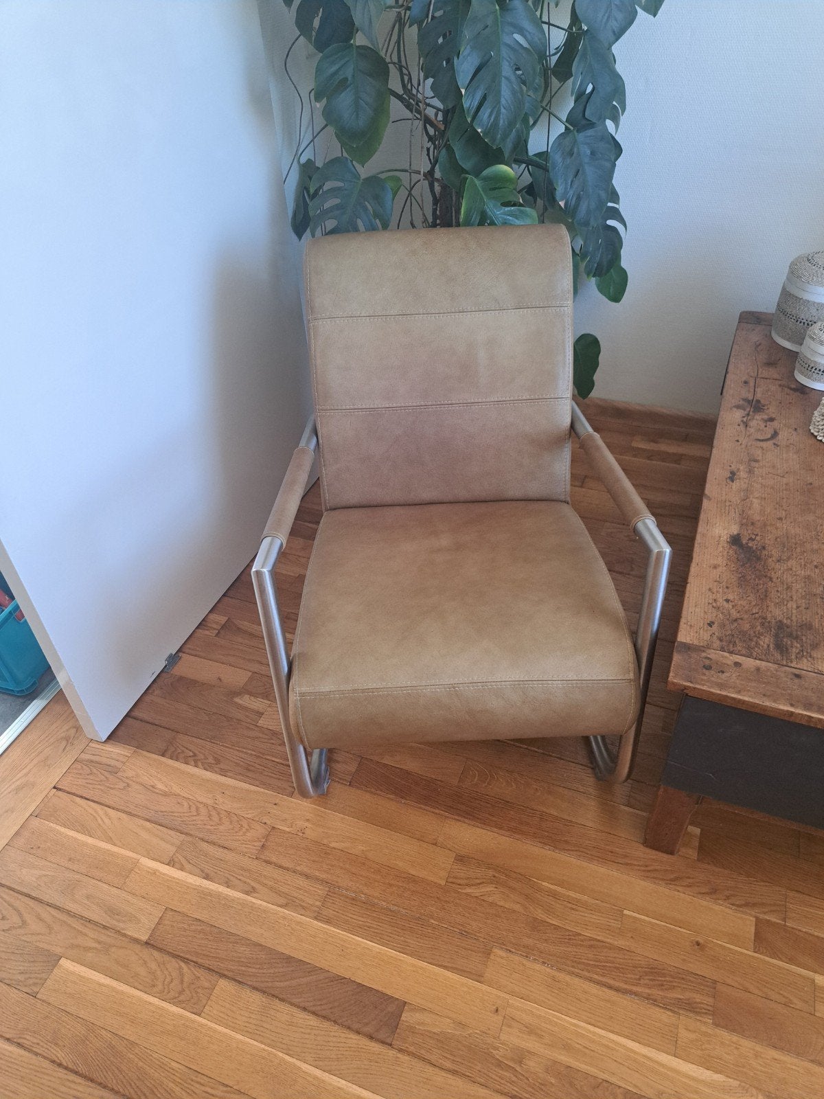 Leren fauteuils, 2 stuks, Huis en Inrichting, Ophalen, Gebruikt, 75 tot 100 cm, Modern