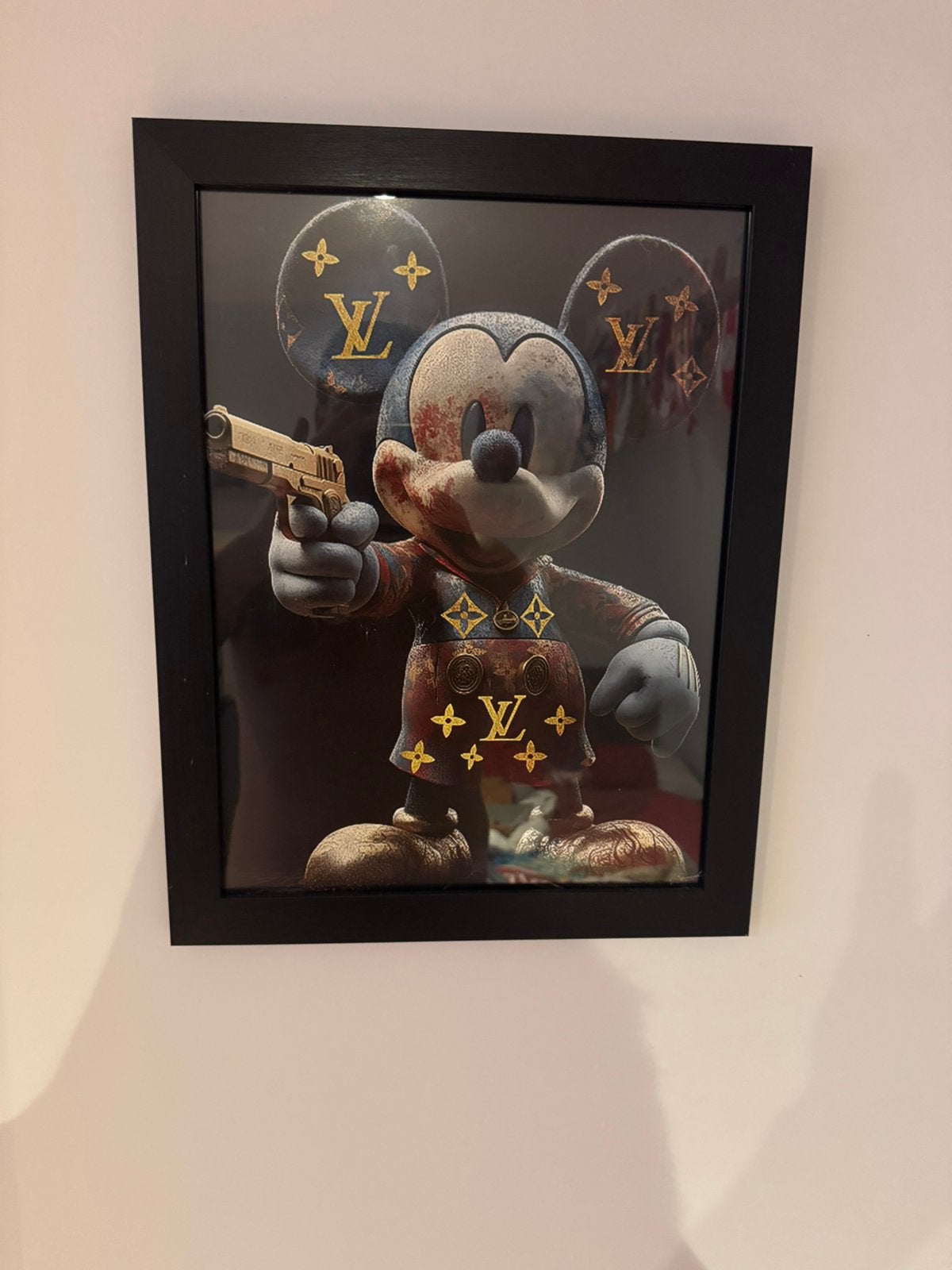 Mickey mouse LV, Ophalen, Zo goed als nieuw, Schilderij, Minder dan 50 cm