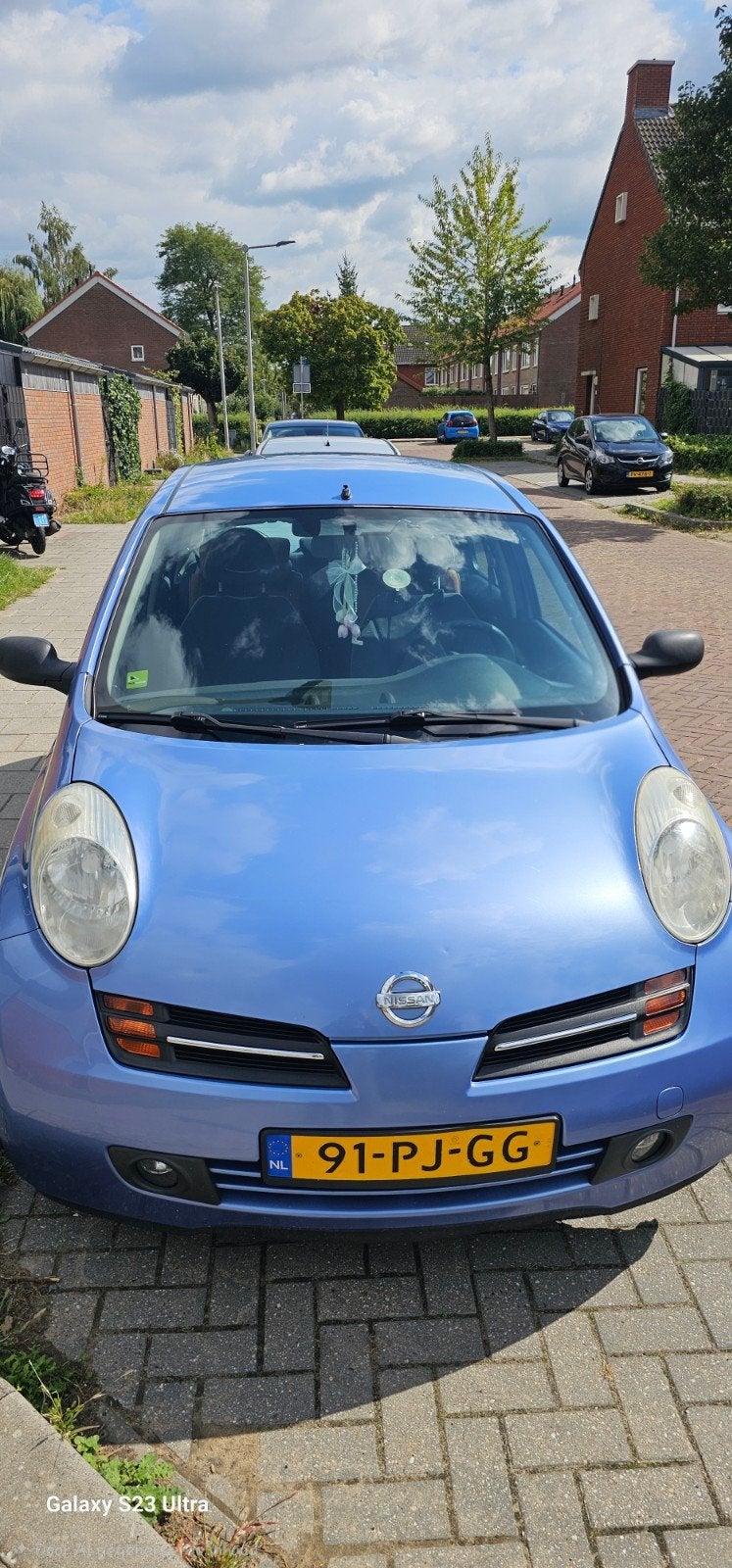 Nissan Micra 1.2 , 5-deurs automaat, bouwjaar 2004, Auto's, Automaat, Stof, Blauw, Grijs