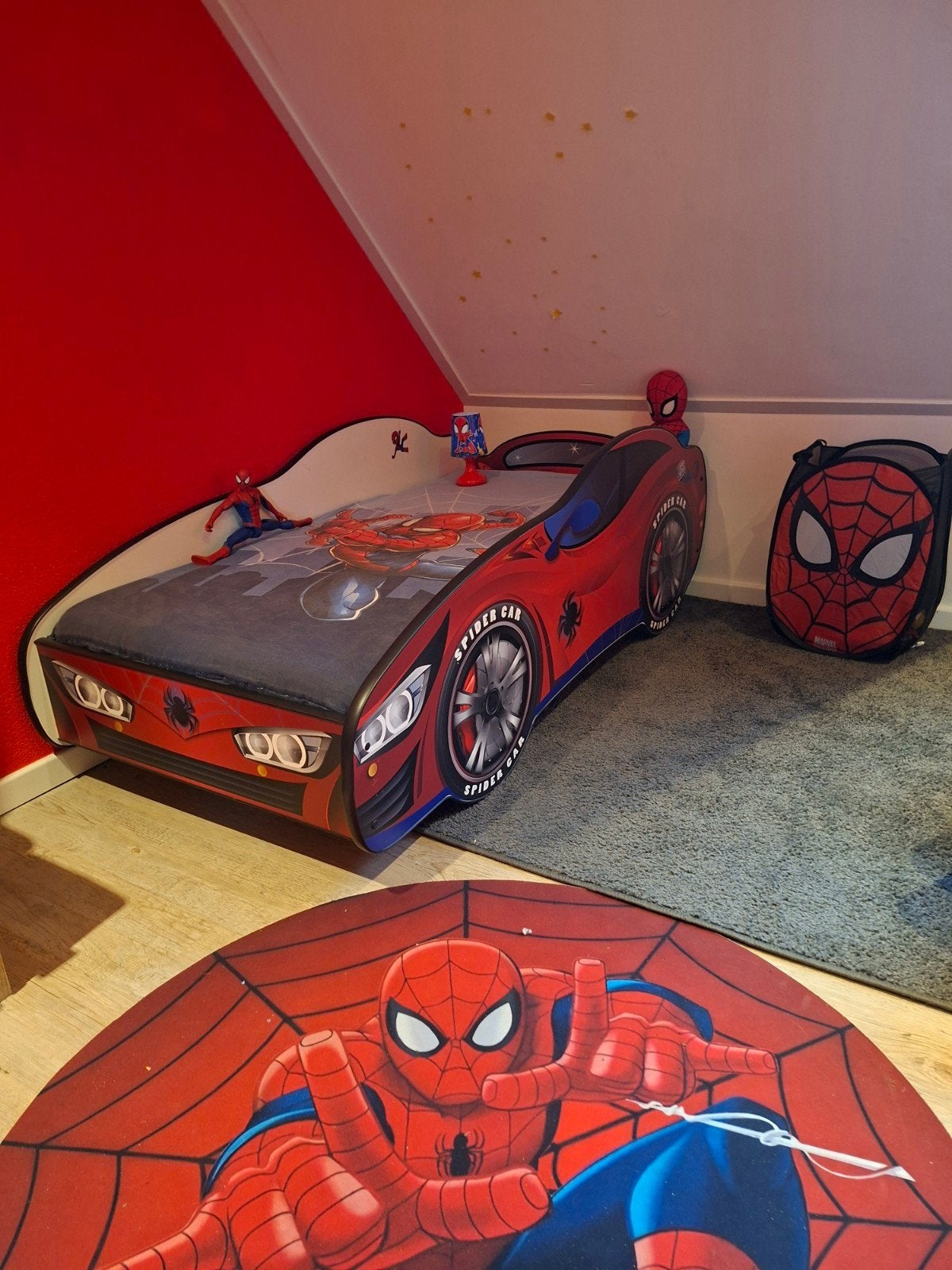 compleet cars spiderman spidey auto bed! 150x75 cm, Ophalen, 180 cm of meer, 85 tot 100 cm, Lattenbodem