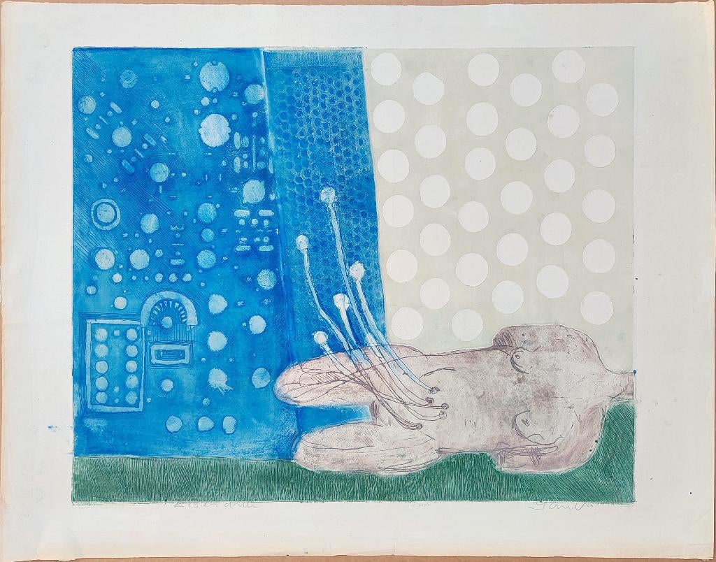 Wachten op Programmeur - Kunstenaar: Jan Verburg, Antiek en Kunst, 75 cm, Ophalen of Verzenden, Gesigneerd, 55 cm