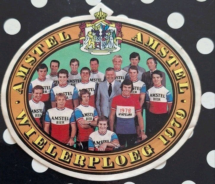 Vintage Amstel Wielerploeg 1979 Sticker - Goede Staat, Verzamelen, Ophalen of Verzenden, Zo goed als nieuw, Sport
