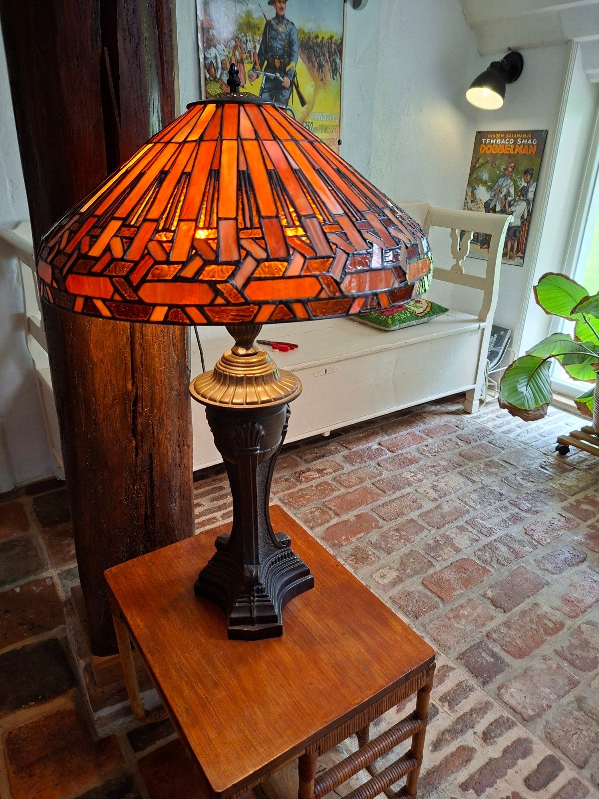 Tiffany lamp groot, Ophalen, Gebruikt, 75 cm of meer, Tiffany