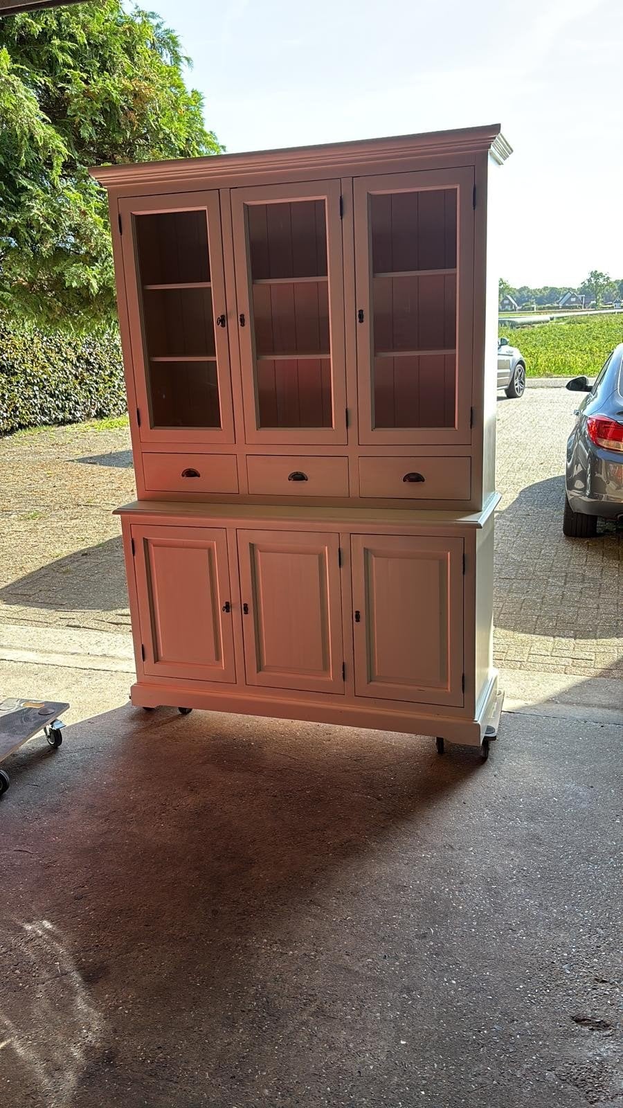 GRATIS,  als je deze snel ophaalt;(buffetkast  met vitrine, Ophalen, Gebruikt, 100 tot 150 cm, Met lade(s)