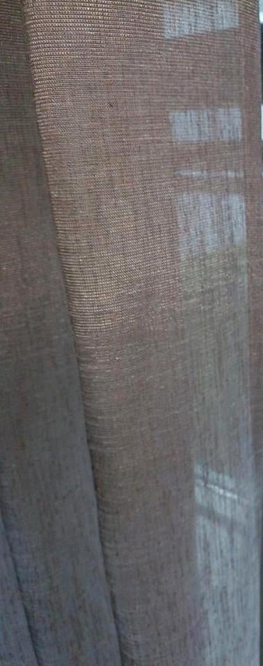 Wave gordijnen / vitrage inbetween taupe met haken, Ophalen of Verzenden, Gebruikt