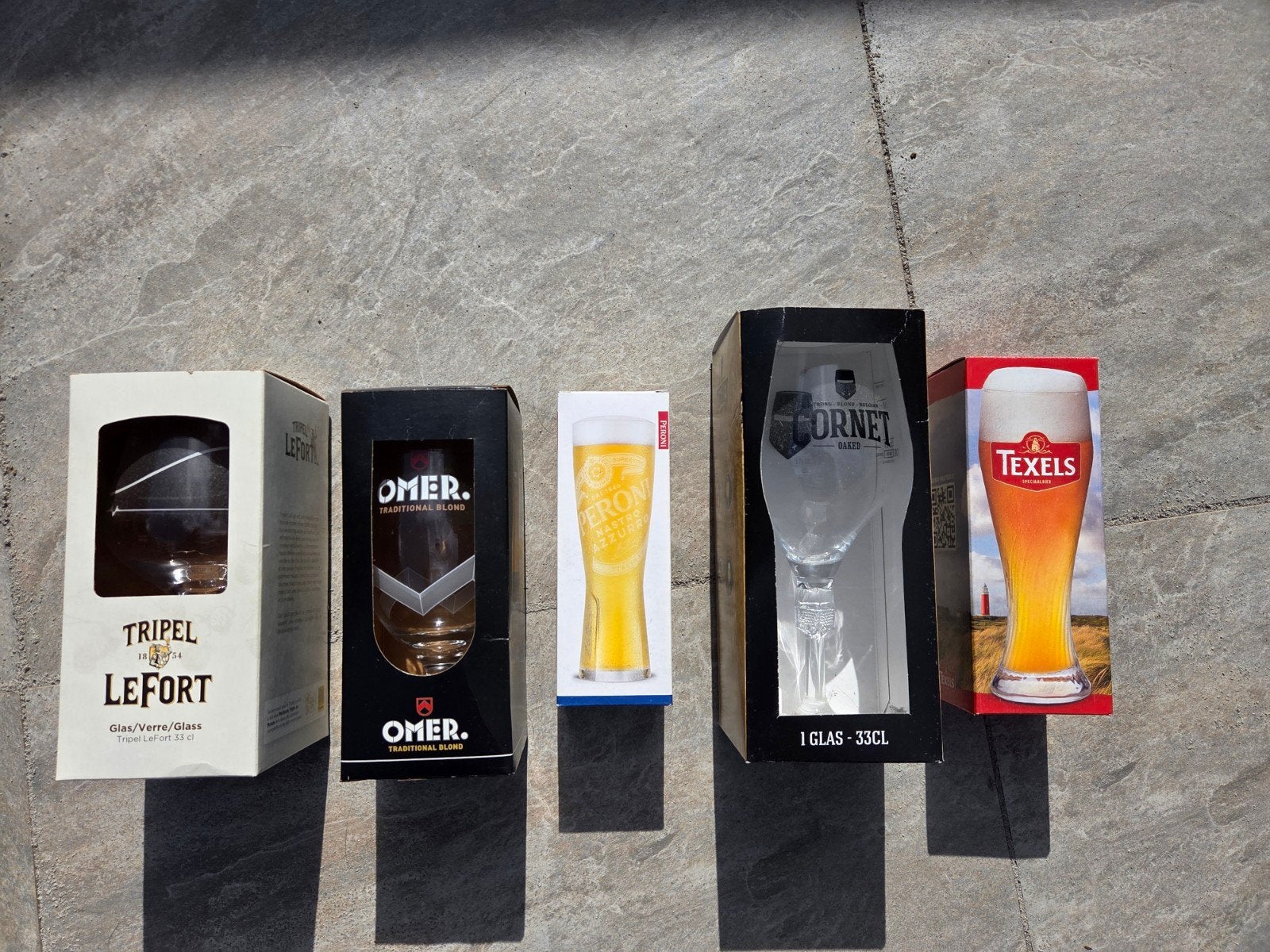 Bierglazen collectie: LeFort, Omer, Peroni, Cornet, Texels, Verzamelen, Ophalen of Verzenden, Nieuw