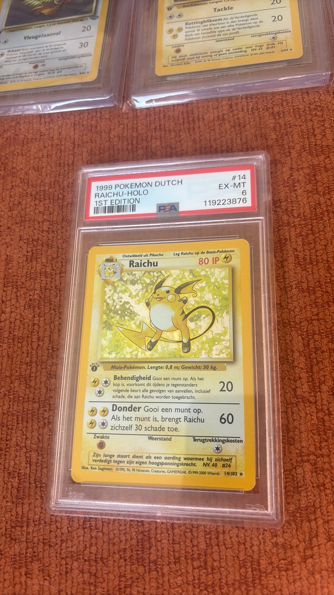 Raichu 1st edition psa 6 nederlands, Ophalen of Verzenden, Zo goed als nieuw