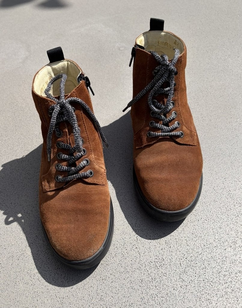 Waldlaufer Dames Hoge Schoen maat 38,5 (5,5), Kleding | Dames, Verzenden, Lage of Enkellaarzen, Zo goed als nieuw, Bruin