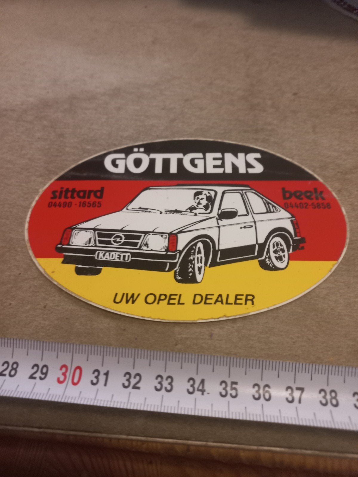 Vintage Opel Kadett Göttgens Sticker - Uw Opel Dealer, Ophalen of Verzenden