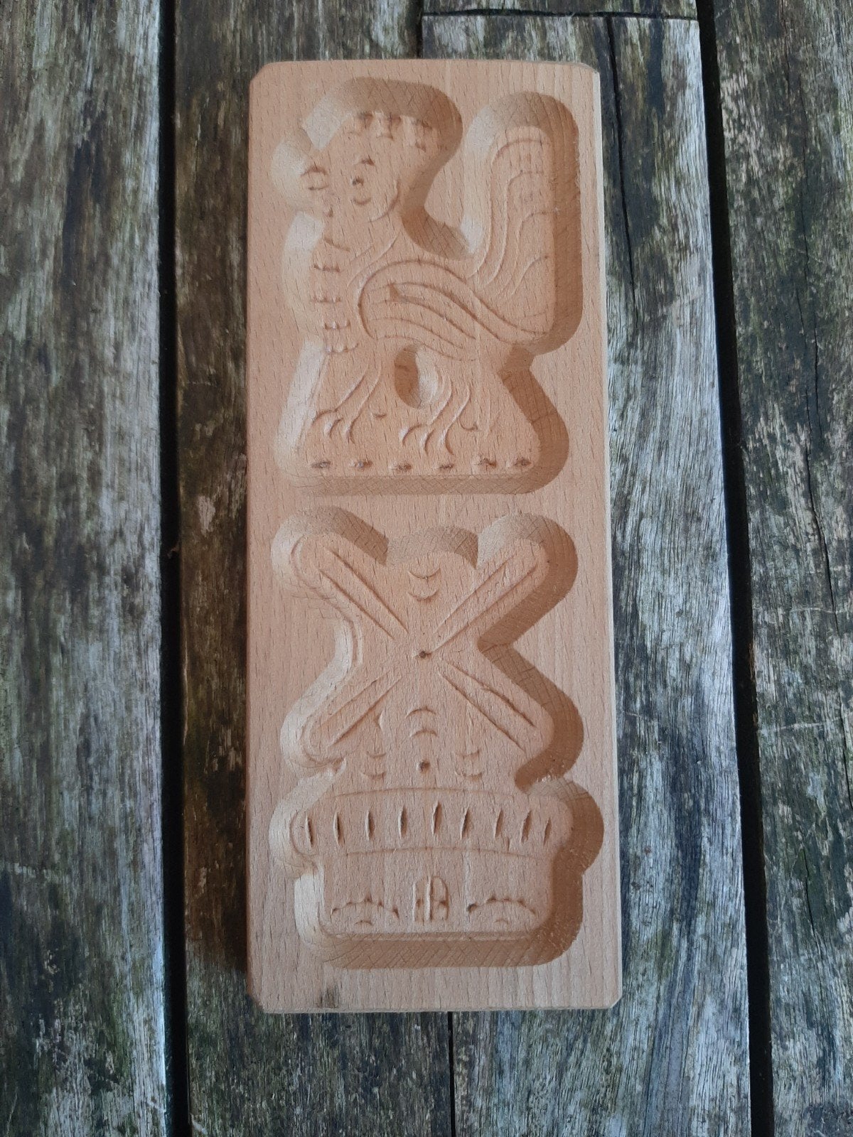 Houten speculaasplank koekplank met haan en molen, Overige typen, Hout, Ophalen of Verzenden, Zo goed als nieuw