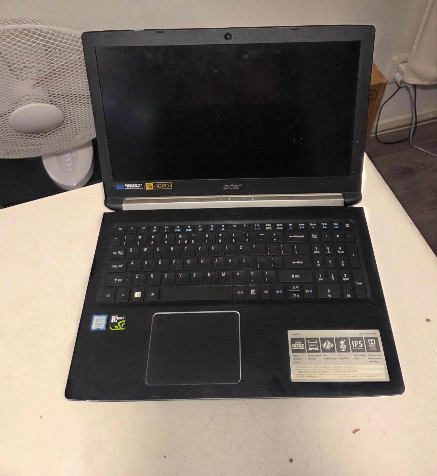 Acer laptops i7 en i5 7thGen - Nvidia- voor onderdelen, Intel® Core™ i5 en i7, Met videokaart, Qwerty, Ophalen of Verzenden
