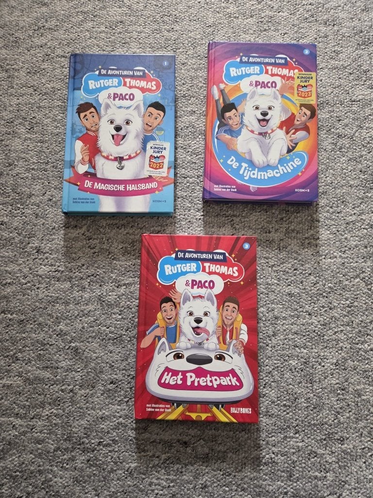 3 boeken van Rutger en Thomas, Ophalen, Zo goed als nieuw, Rutger, Thomas & Paco, Fictie algemeen