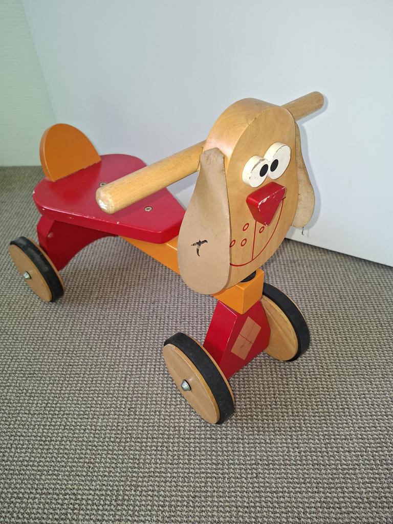 Loopfiets hout, Kinderen en Baby's, Speelgoed | Houten speelgoed, Ophalen, Gebruikt, Rij- of Hobbelspeelgoed