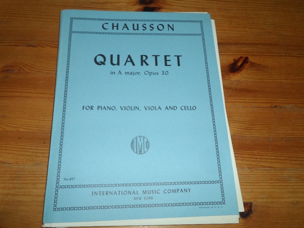 Chausson - quartet a major op. 30, Gebruikt, Klassiek, Piano, Ophalen of Verzenden