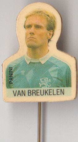 Panini vintage voetbal speld Van Breukelen, Verzenden, Zo goed als nieuw, Sport