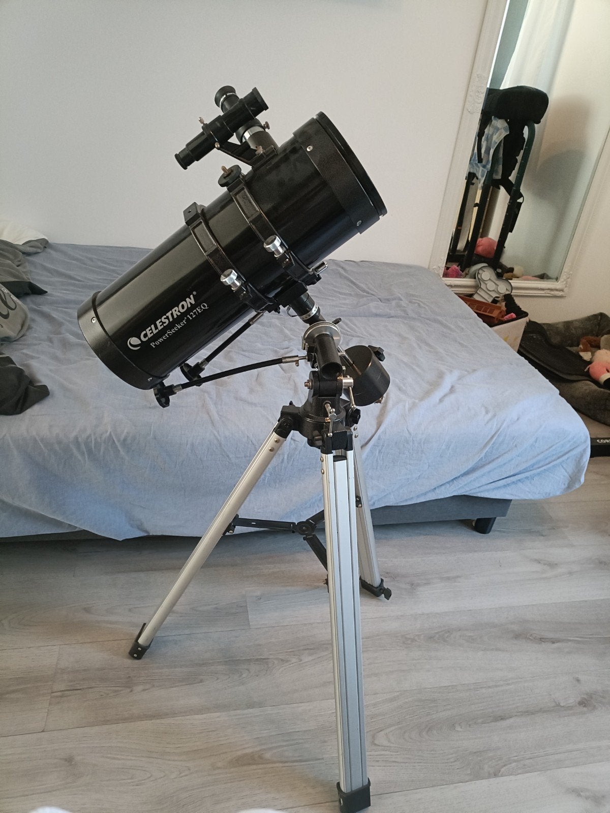 Celestron PowerSeeker 127EQ telescoop - gebruikt, Ophalen, Gebruikt, 80 tot 200 mm, Met statief