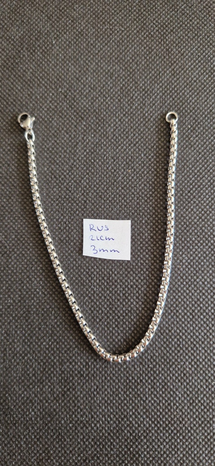 stoere enkellarmband - 21cm, 3mm breed, Ophalen of Verzenden, Nieuw, Zilver, Staal
