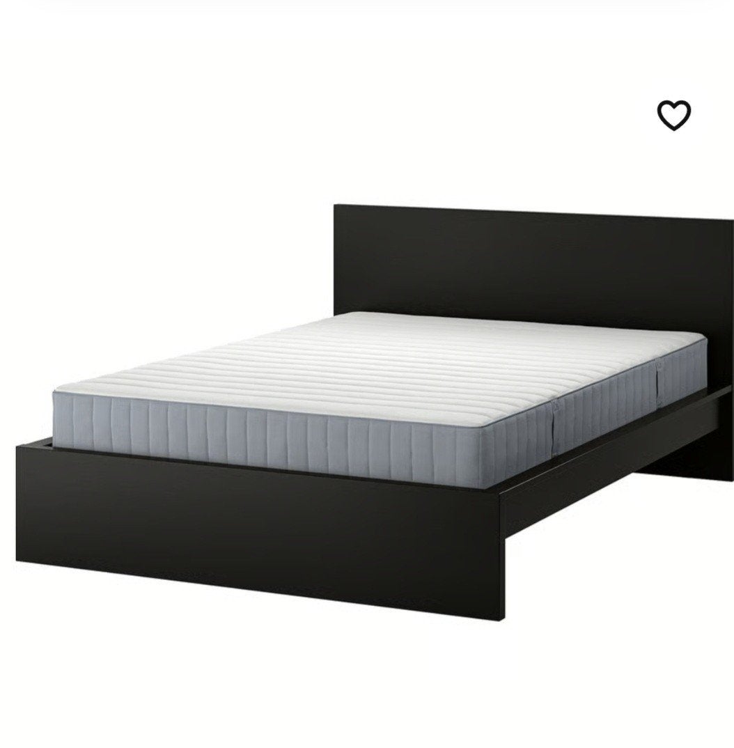 Ikea zwart tweepersoonsbed ombouw zonder matras, Huis en Inrichting, Slaapkamer | Bedden, Ophalen, Gebruikt, Zwart, Tweepersoons