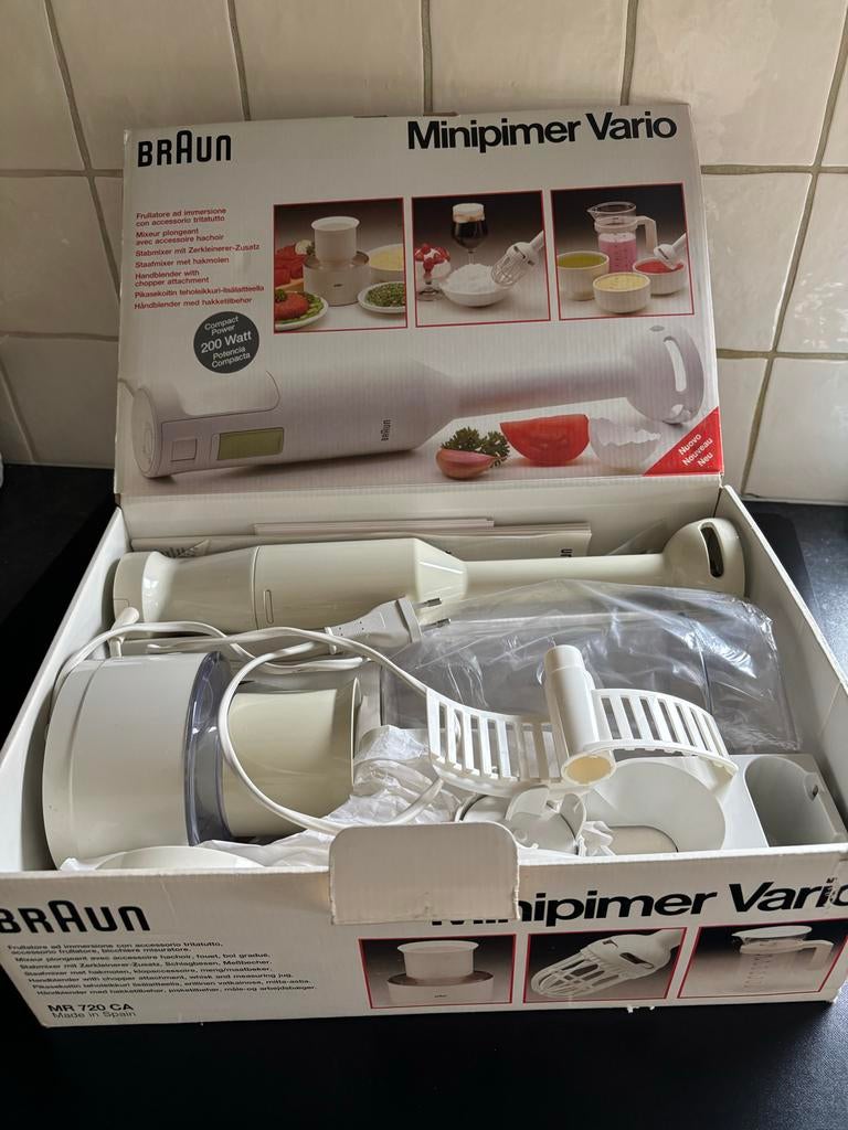 Braun Minipimer Vario Staafmixer - 200 Watt, Witgoed en Apparatuur, Keukenmixers, Zo goed als nieuw, Minder dan 1 liter, 1 snelheid