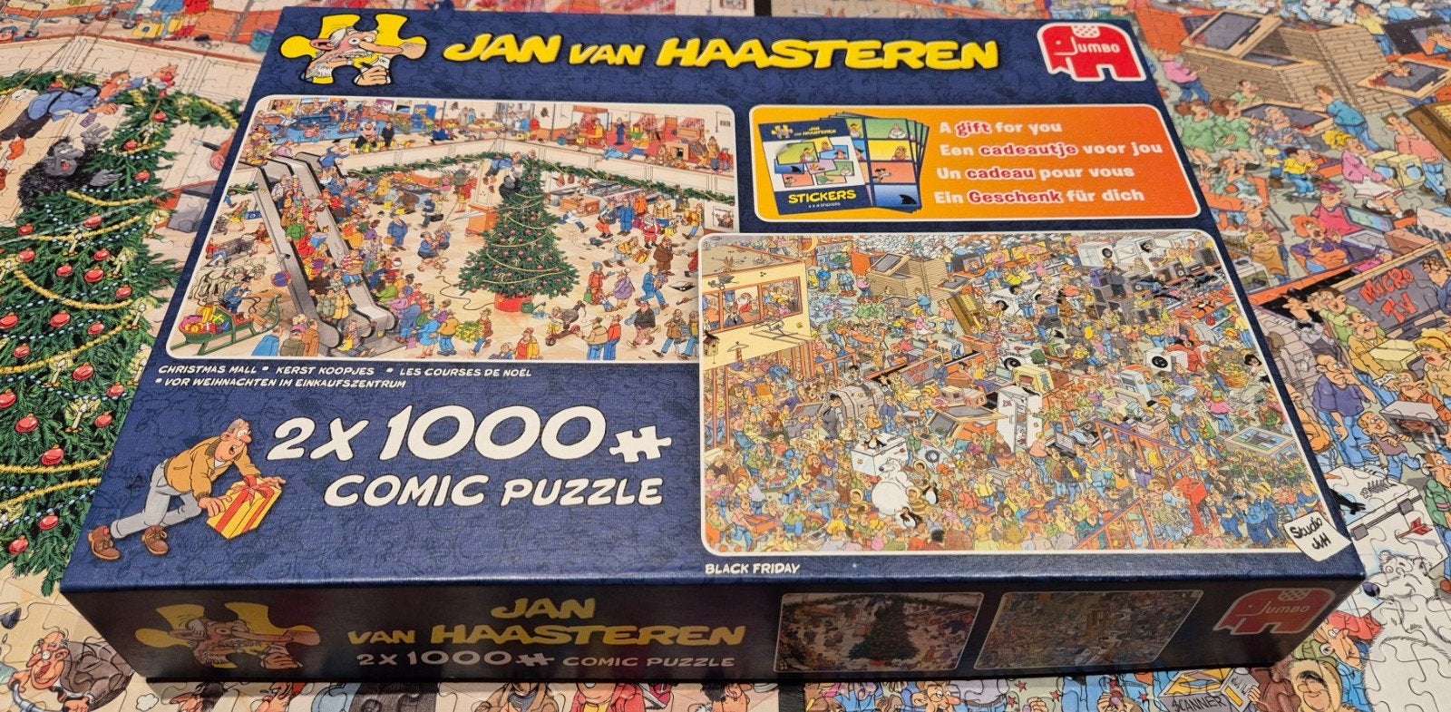 Foto 4 van Jan van Haasteren 2x 1000 puzzel Christmas Mall+Black Friday