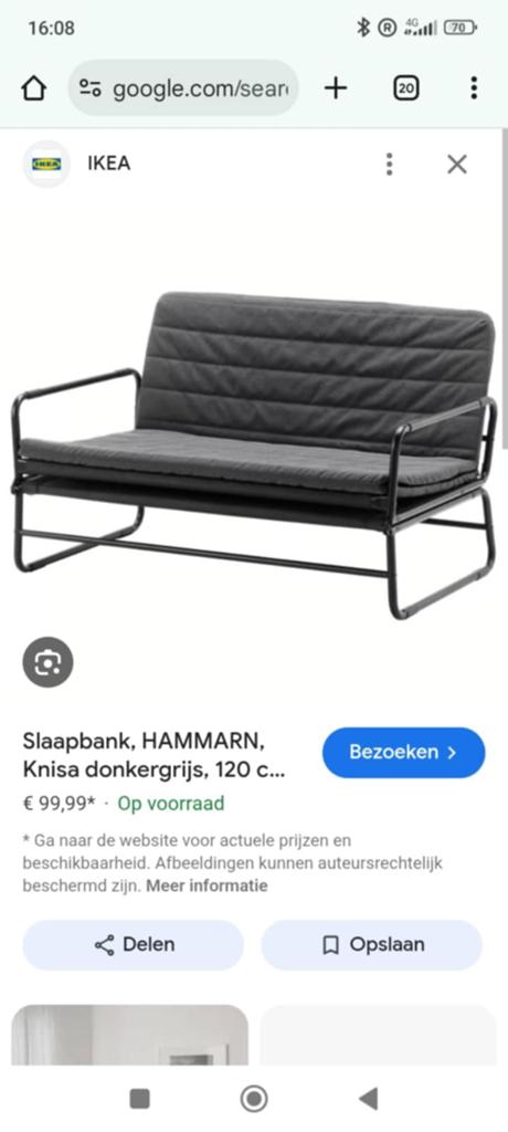 Ikea Hammarn slaapbank /logeer bed + extra matras, Huis en Inrichting, Slaapkamer | Slaapbanken, Ophalen, Zo goed als nieuw, Tweepersoons