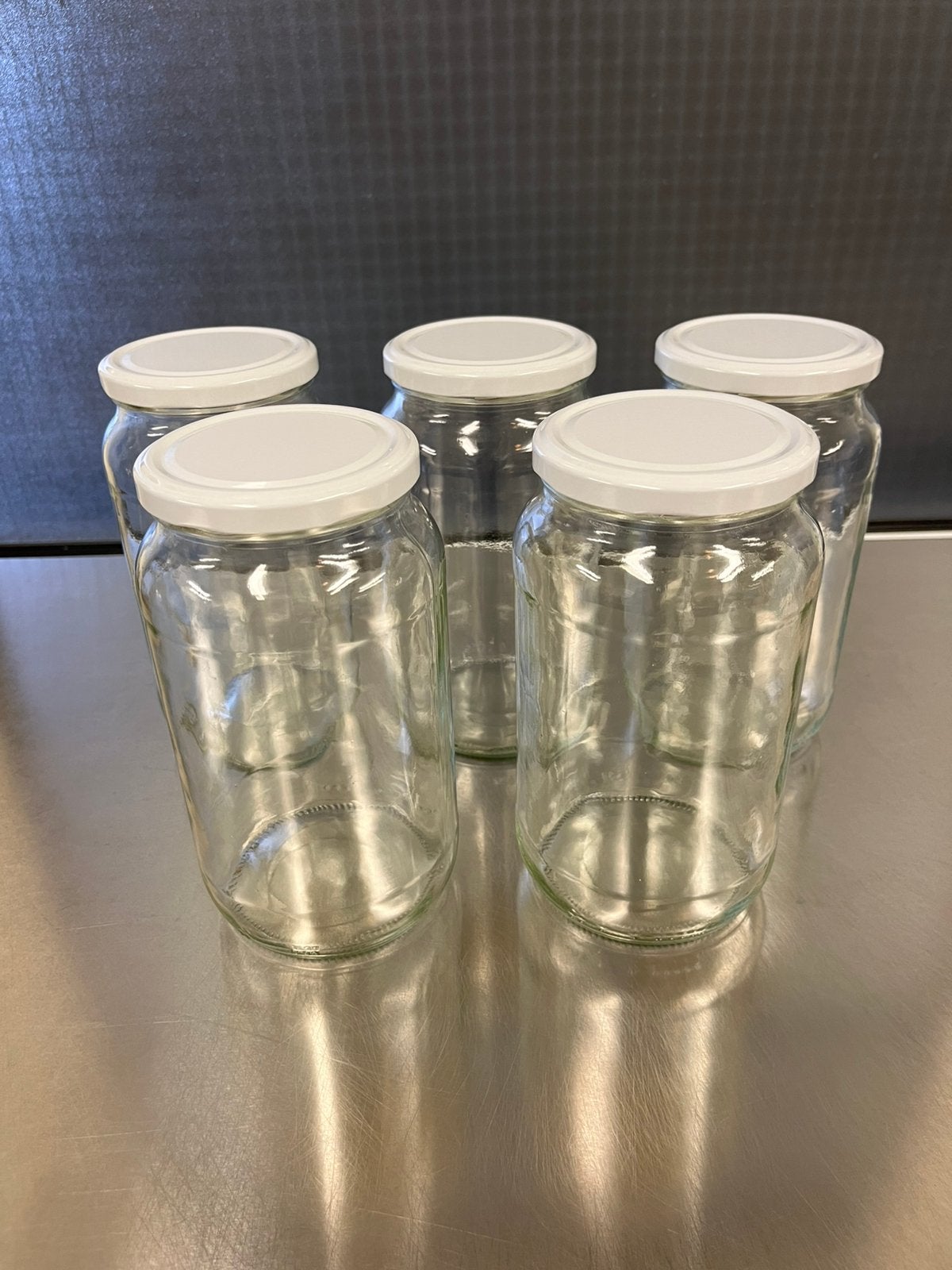 80 stuks glazen potten 1065 ml met witte deksels, nieuw, Ophalen, Krasbestendig, Pot, Bus of Blik, Nieuw