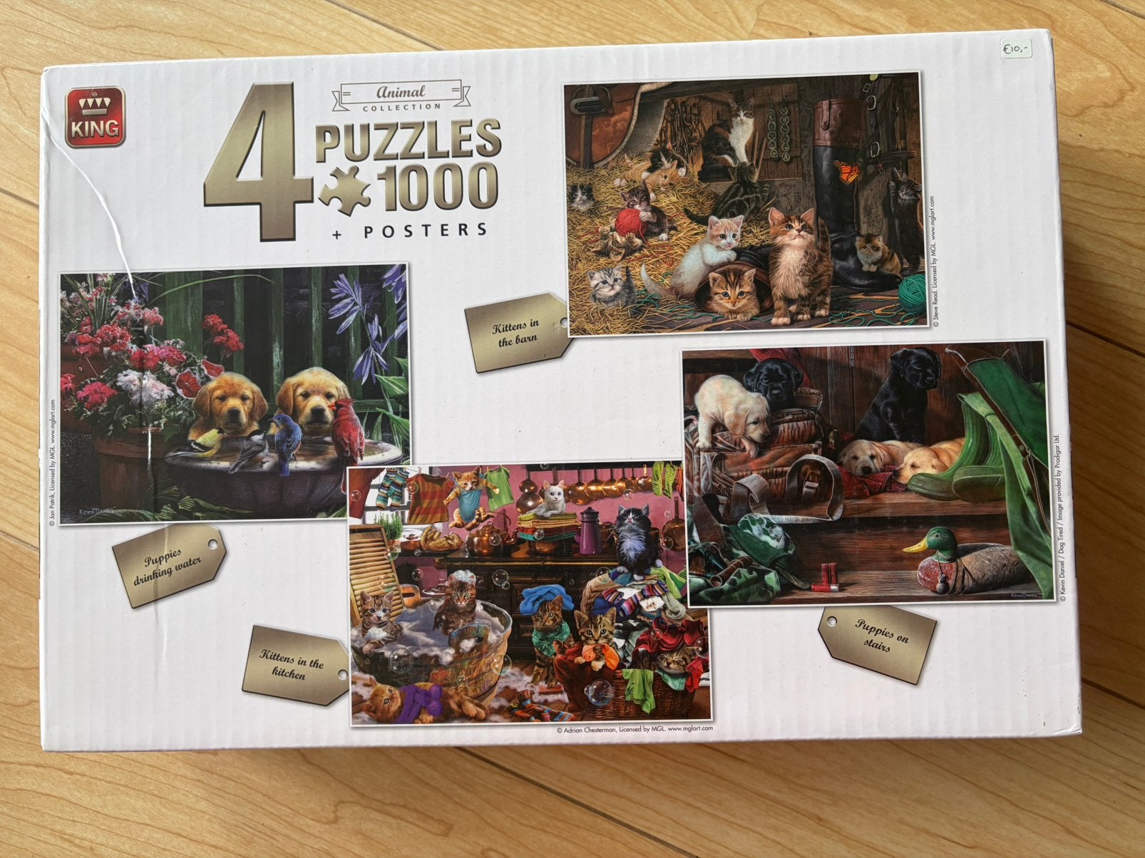 King animal collection 4x 1000 stukjes puzzel, Ophalen of Verzenden, 500 t/m 1500 stukjes, Zo goed als nieuw, Legpuzzel