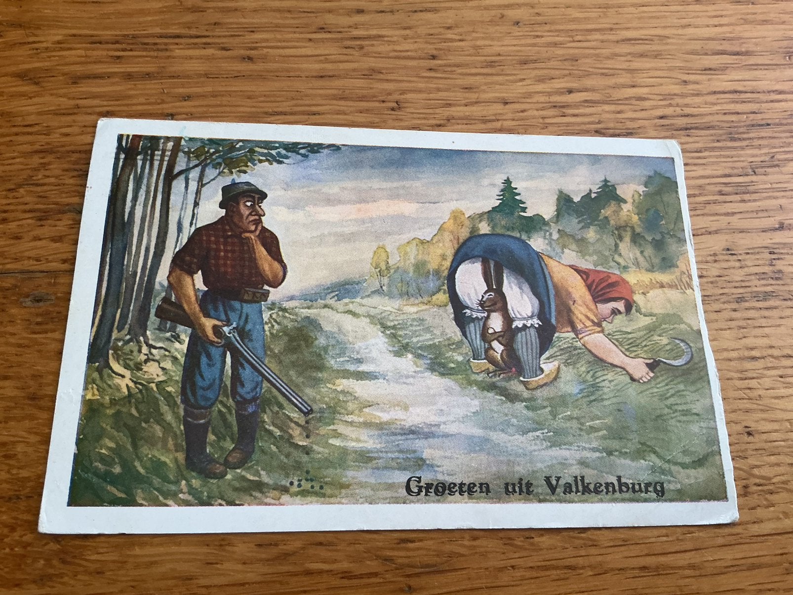O708 Groeten uit Valkenburg jager jacht, Ophalen of Verzenden
