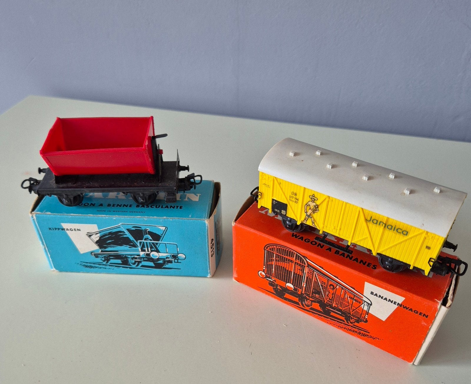 Märklin Kippwagen en Bananenwagen met originele doos, Hobby en Vrije tijd, Modeltreinen | H0, Ophalen, Wisselstroom, Gebruikt