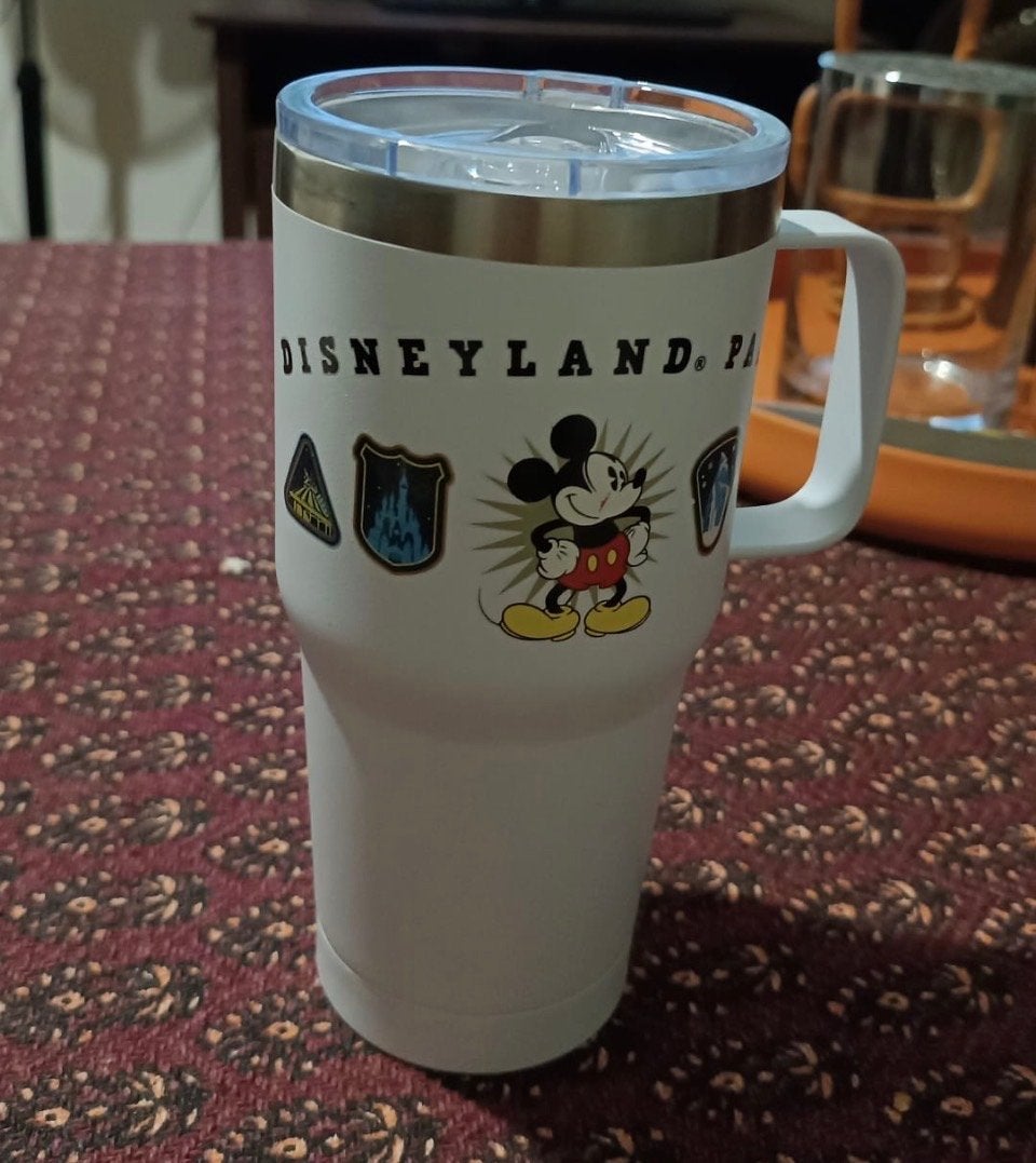 Nieuwe Disneyland Parijs Thermobeker met Mickey Mouse, Huis en Inrichting, Ophalen of Verzenden, Nieuw, Wit, Metaal