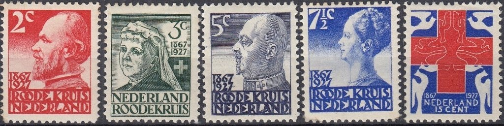 Nederland 2.21.1- 1927- Rode Kruiszegels- NVPH-203-207- O, Verzenden, T/m 1940, Postfris