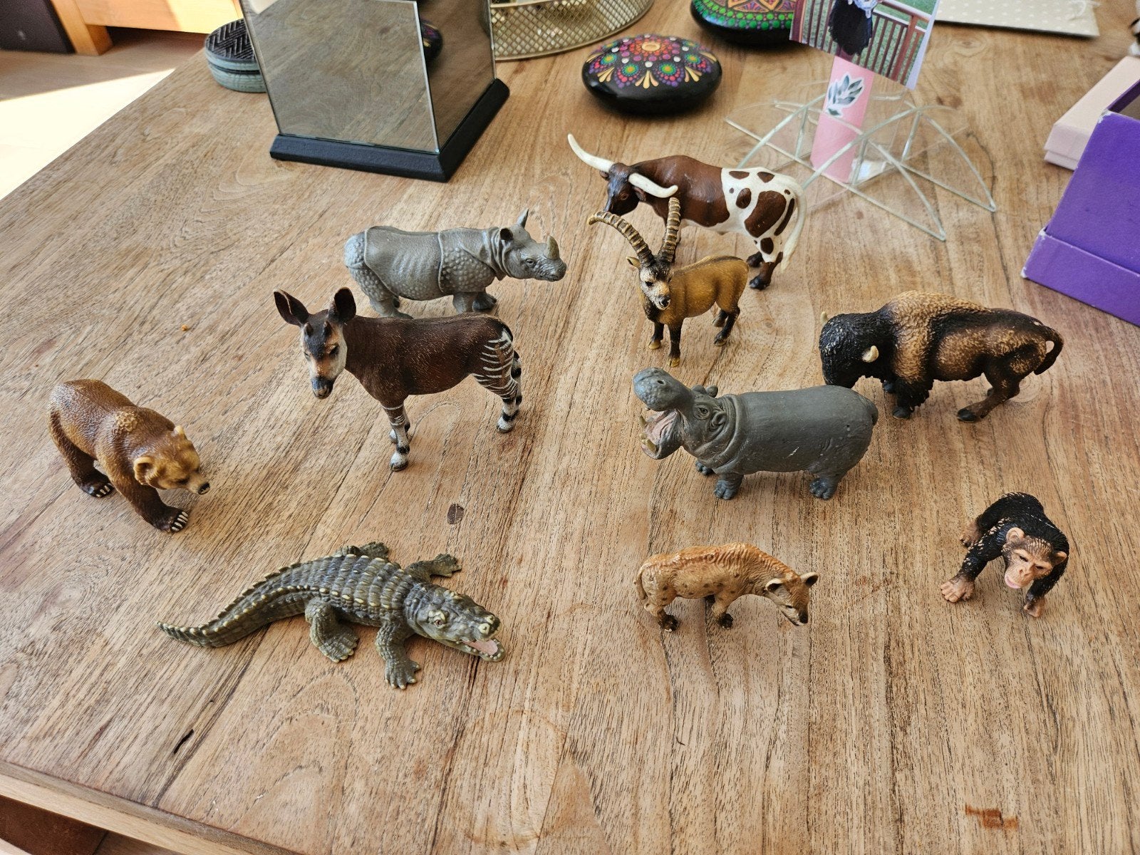 Schleich dierenfiguren speelgoed set - diverse wilde dieren, Ophalen of Verzenden, Gebruikt