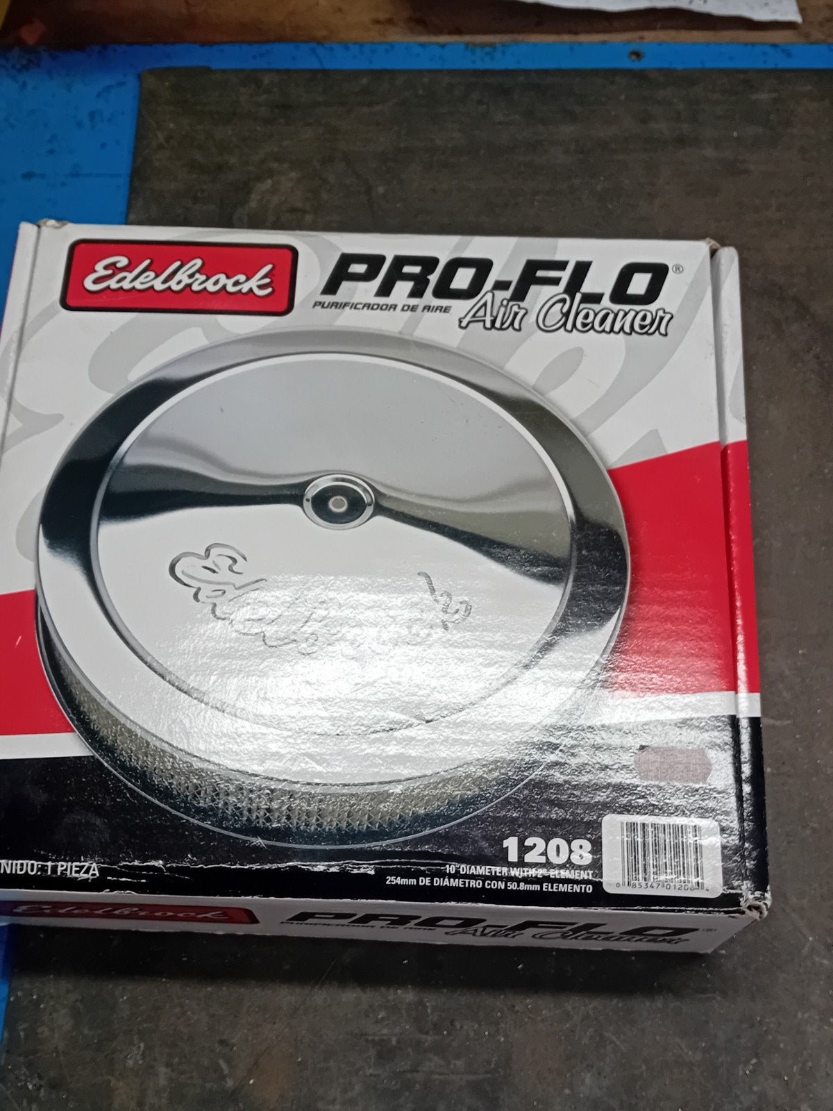 Edelbrock Pro-Flo Luchtfilter 10 inch - Chroom, Auto-onderdelen, Ophalen of Verzenden