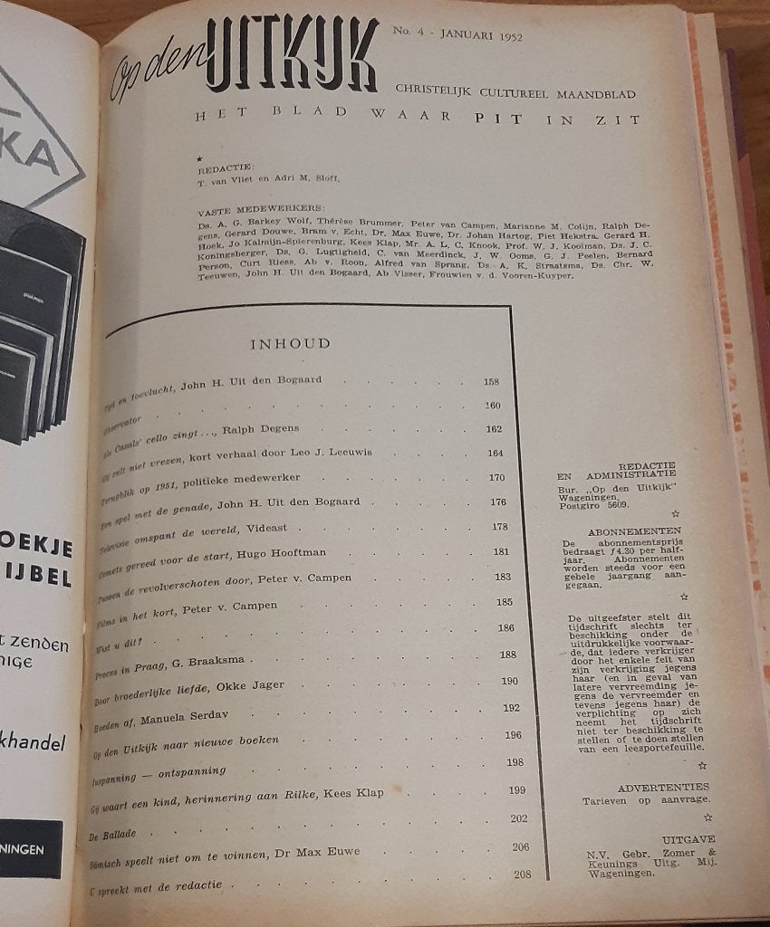 Ingebonden maandblad Op den Uitkijk, Ophalen of Verzenden, Gelezen, Overige typen
