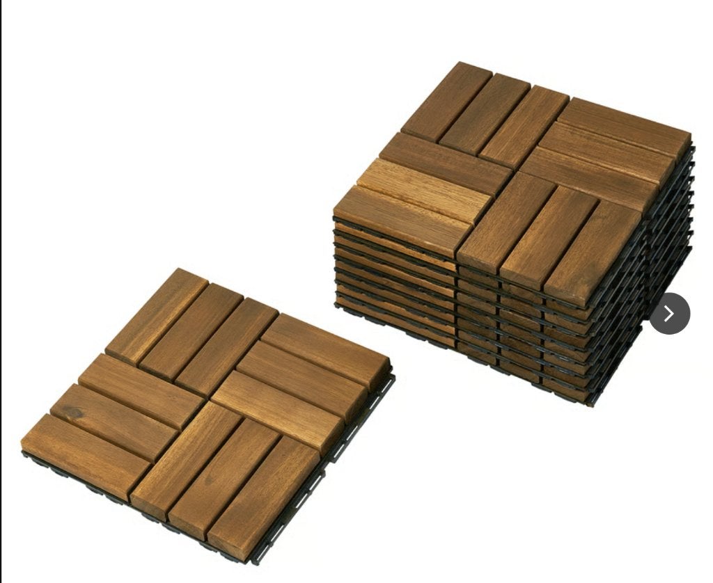 Vlonder, buiten, acacia, IKEA Runnen - outdoors deck floor, Tuin en Terras, Terrasdelen en Vlonders, Ophalen, Gebruikt, Hout