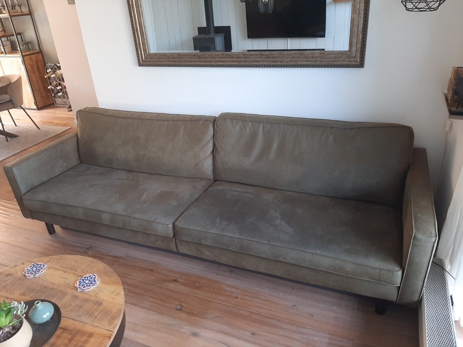 Lederlook 4 pers. bank, Ophalen, 75 tot 100 cm