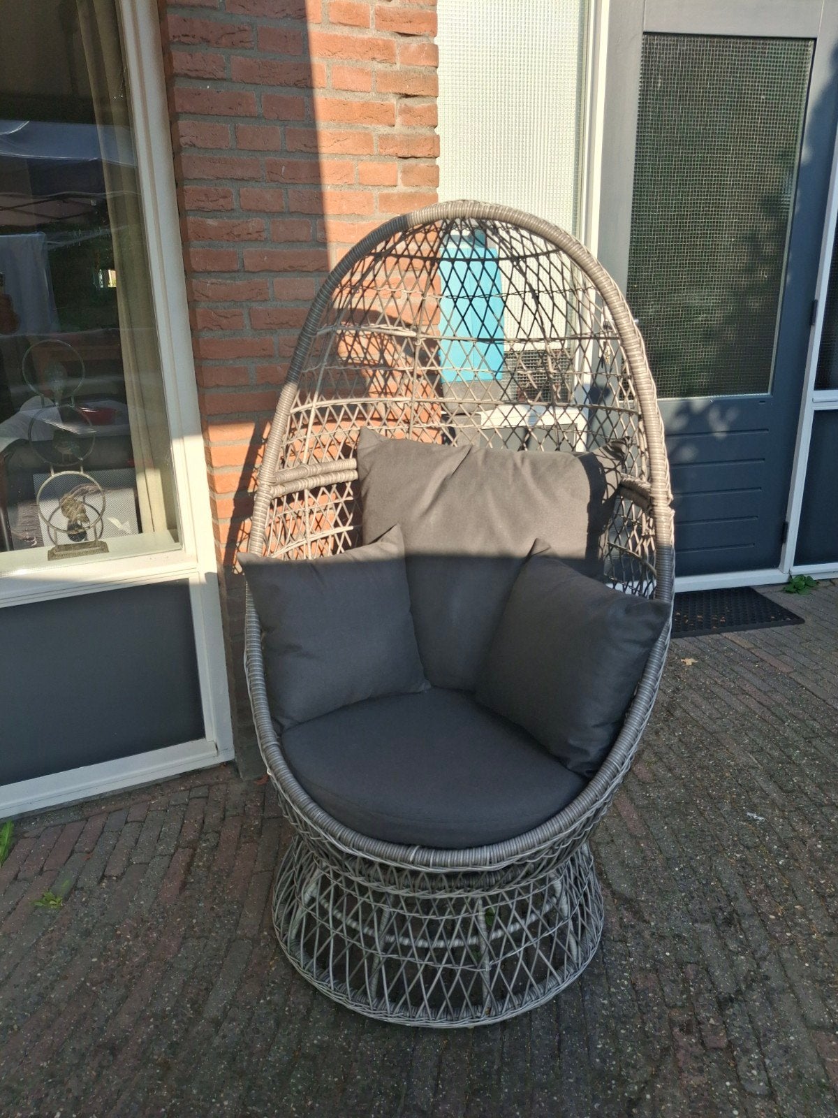 Comfortabele Wicker Egg Chair met Kussens, Ophalen, Wicker