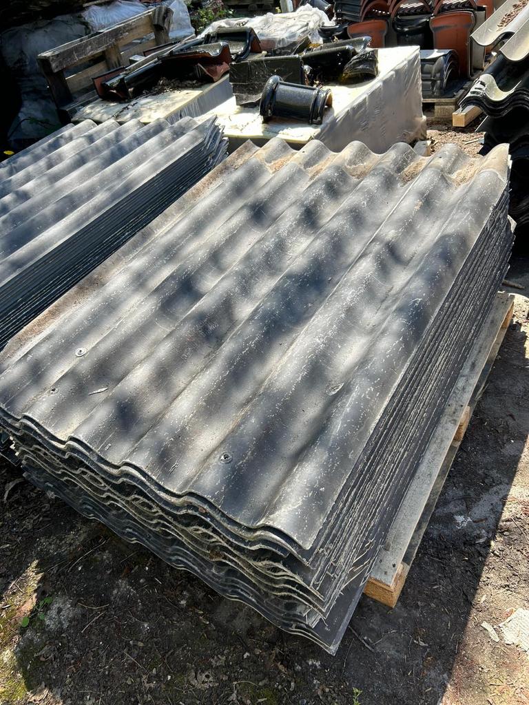 Eternit golfplaten gebruikt – 110x153 cm – €5 p/st, Doe-het-zelf en Verbouw, Platen en Panelen, Ophalen, Gebruikt, Overige materialen